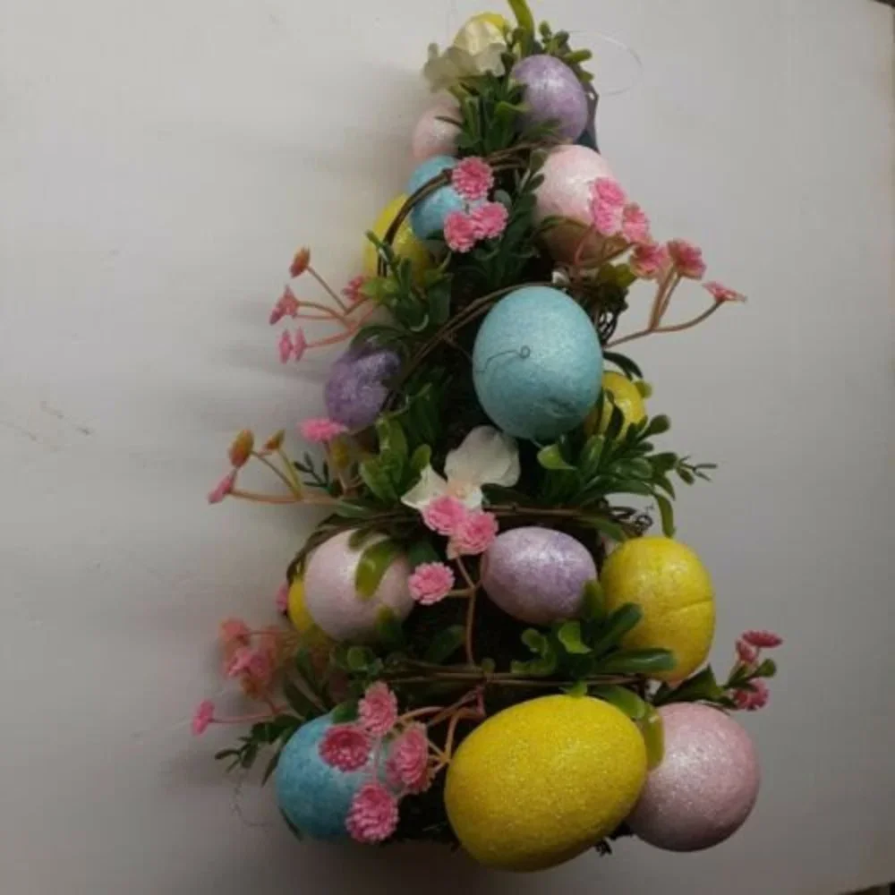 Pastel Glitter Easter Egg Topiary Tree 12